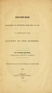 Cover of: discourse delivered at Plymouth, Mass., Dec. 22, 1832