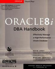 Cover of: Oracle 8I Dba Handbook (Oracle Press) by Kevin Loney, Marlene Theriault