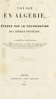 Cover of: Voyage en Algérie, ou Études sur la colonisation de l'Afrique française