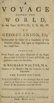 Cover of: A voyage round the world: in the years MDCCXL, I, II, III, IV.