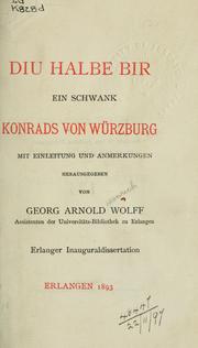 Cover of: halbe bir: ein Schwank, mit Einleitung und Anmerkungen