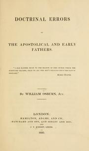 Cover of: Doctrinal errors of the apostolical and early fathers