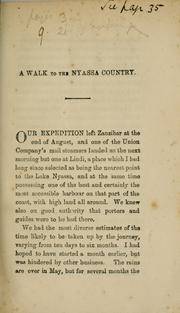 Cover of: walk to the Nyassa country.