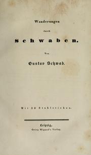 Cover of: Wanderungen durch Schwaben.