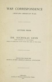Cover of: War correspondence (Hispano-American war) letters by Senn, Nicholas