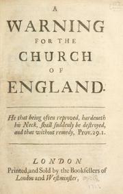 Cover of: A warning for the Church of England. by John Bramhall