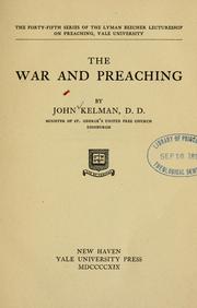 Cover of: The war and preaching