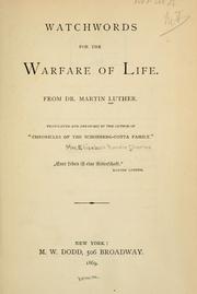 Cover of: Watchwords for the warfare of life.