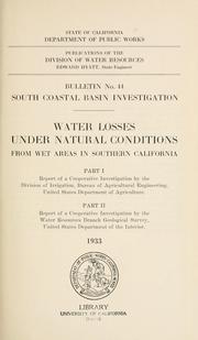 Cover of: South coastal basin investigation. by California. Division of Water Resources.
