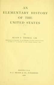 Cover of: elementary history of the United States