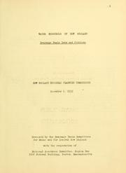 Cover of: Water resources of New England.: Drainage basin data and problems.