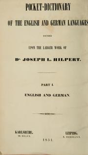 Cover of: English-Deutsches und Deutsch-Englisches Hand-Wörterbuch: bearbeitet unter zugrundelgungdes grössern Werkes.