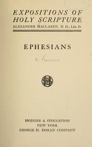 Cover of: Ephesians. by Alexander Maclaren