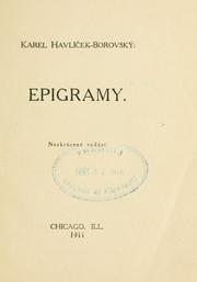Cover of: Epigramy by Karel Havlíek-Borovský