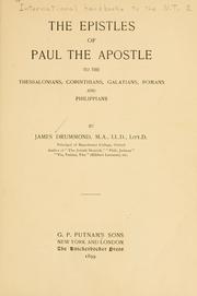 Cover of: Epistles of Paul the Apostle to the Thessalonians, Corinthians, Galatians, Romans and Philippians.