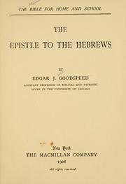 Cover of: The Epistle to the Hebrews