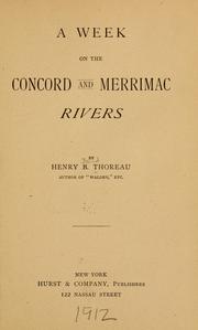 Cover of A week on the Concord and Merrimac rivers