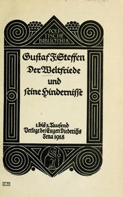 Cover of: Der weltfriede und seine hindernisse.