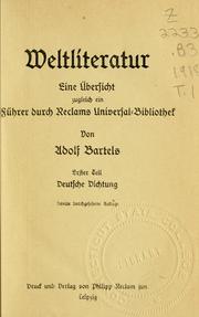 Cover of: Weltliteratur: eine übersicht zugleich ein führer durch Reclams Universal-Bibliothek