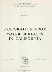 Evaporation from water surfaces in California by California. Dept. of Water Resources.