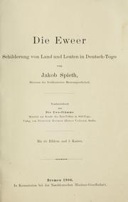 Cover of: Die Eweer by Jakob Spieth