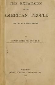 Cover of: The expansion of the American people, social and territorial
