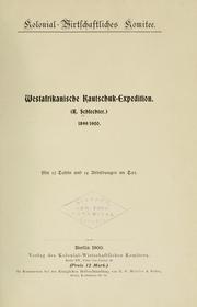 Cover of: Westafrikanische Kautschuk-Expedition, 1899/1900