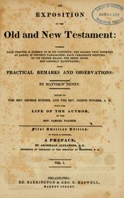Cover of: An exposition of the Old and New Testament. by Matthew Henry