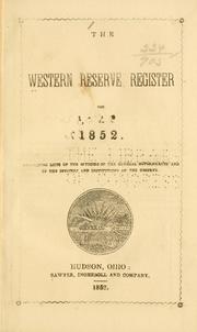 Cover of: The Western Reserve register for 1852. by 