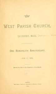 The West Parish Church, Salisbury, Mass by Salisbury (Mass.). West Parish Church.