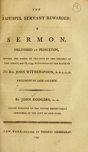 The faithful servant rewarded by John Rodgers