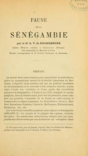 Cover of: Faune de la Sénégambie by Alphonse Tremeau de Rochebrune