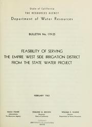 Cover of: Feasibility of serving the Empire West Side Irrigation District from the State water project.
