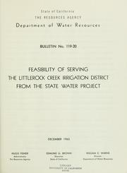 Cover of: Feasibility of serving the Littlerock Creek Irrigation District from the State Water Project.