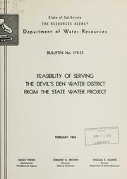 Cover of: Feasibility of serving the Devil's Den Water District from the State water project. by California. Dept. of Water Resources.