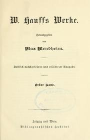 Cover of: W. Hauffs werke