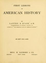 Cover of: First lessons in American history