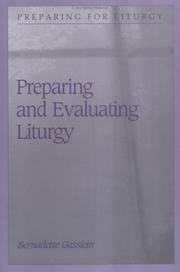 Cover of: Preparing and Evaluating Liturgy (Preparing for Liturgy)