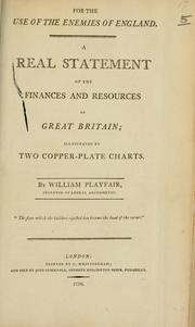 Cover of: For the use of the enemies of England: a real statement of the finances and resources of Great Britain : illustrated by two copper-plate charts