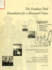 Cover of: freedom trail study for a renewal vision, appendix.