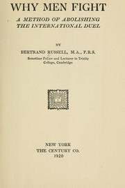 Cover of: Why men fight by Bertrand Russell