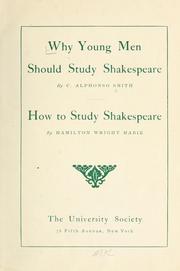 Cover of: Why young men should study Shakespeare