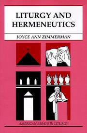 Cover of: Liturgy and Hermeneutics (American Essays in Liturgy (Collegeville, Minn.).)