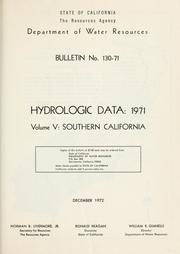 Cover of: Hydrologic data, 1971. by California. Dept. of Water Resources.