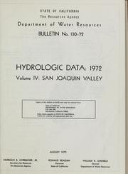 Cover of: Hydrologic data, 1972.