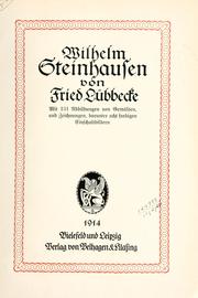 Cover of: Wilhelm Steinhausen.