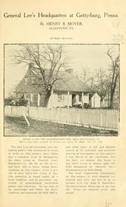 Cover of: General Lee's headquarters at Gettysburg, Penna.