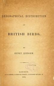 Cover of: Geographical distribution of British birds