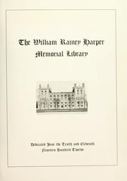 Cover of: William Rainey Harper Memorial Library | University of Chicago.