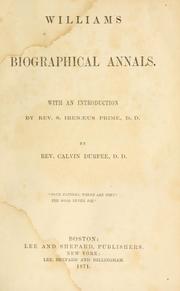 Cover of: Williams biographical annals.